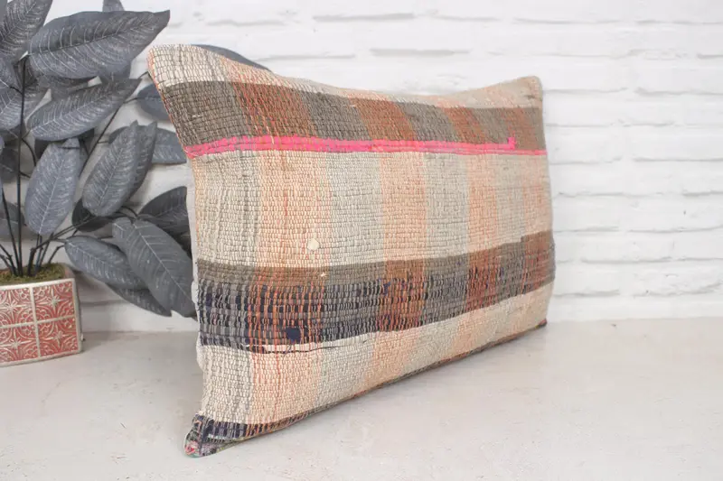 Southwestern Cushion Case, Throw Kilim Pillow, Office Chair Cushion Case, Pillow for Sofa, Turkish Pillow, Pillow Cover, 16x24 Beige Cushion Case - 3