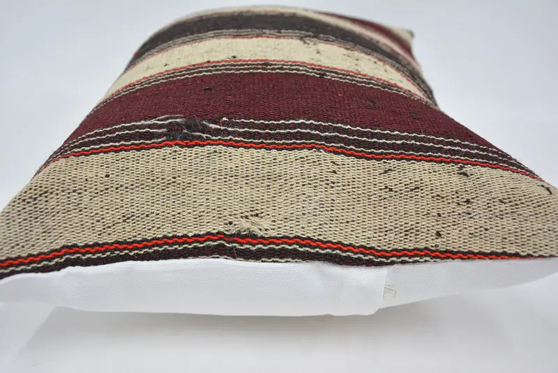 Accent Throw Cushion Case, Turkish Pillow, Vintage Kilim Pillow, Pillow Sham, Knitted Pillow, 16x24 Beige Pillow Sham, Interior Designer Pillow - 5