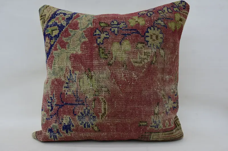 Aztec Pillow Cover, Pillow for Sofa, Pillow, Ottoman Pillow Sham, Throw Kilim Pillow, Vintage Pillow, Cotton Cushion Cover, 28x28 Red Cushion Cover - 4