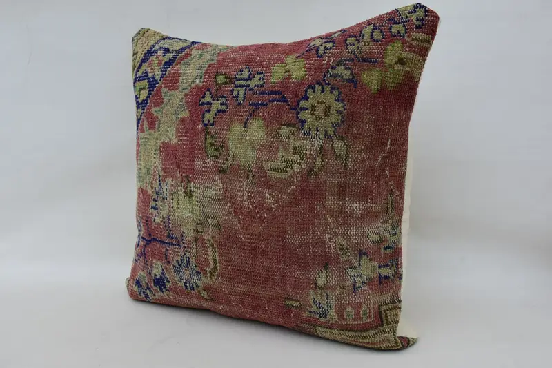 Aztec Pillow Cover, Pillow for Sofa, Pillow, Ottoman Pillow Sham, Throw Kilim Pillow, Vintage Pillow, Cotton Cushion Cover, 28x28 Red Cushion Cover - 3