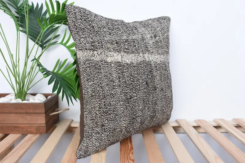 20x20 Brown Pillow, Luxury Cushion Case, Vintage Kilim Throw Pillow, Cushion, Office Chair Cushion Case, Boho Pillow, Gift Pillow - 4