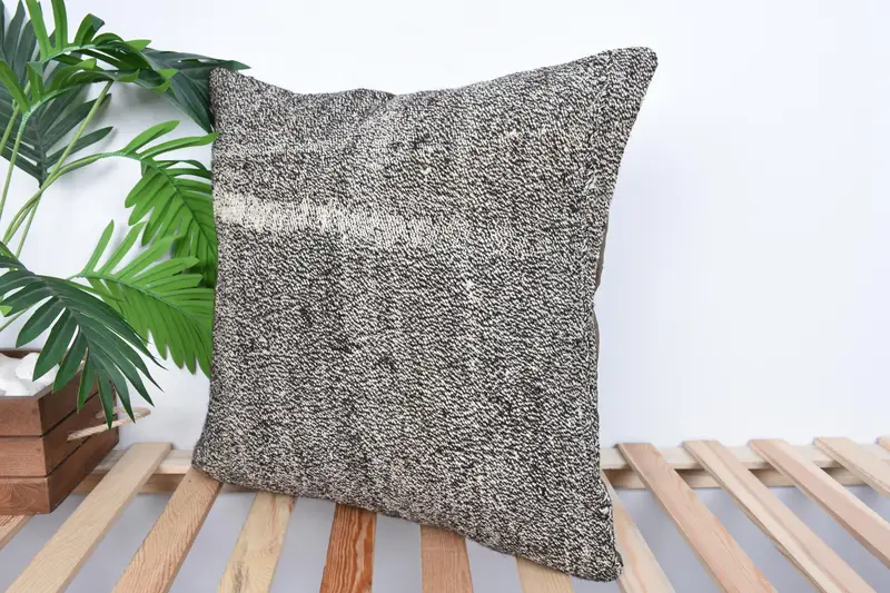 20x20 Brown Pillow, Luxury Cushion Case, Vintage Kilim Throw Pillow, Cushion, Office Chair Cushion Case, Boho Pillow, Gift Pillow - 5