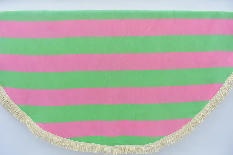 Quick-Dry Beach Towel, Thin towel, Custom Wedding Gift, 64x64 Cotton Striped Round Towel, Bachelorette Favors Beach, Wedding Day Gift For Bride - 1