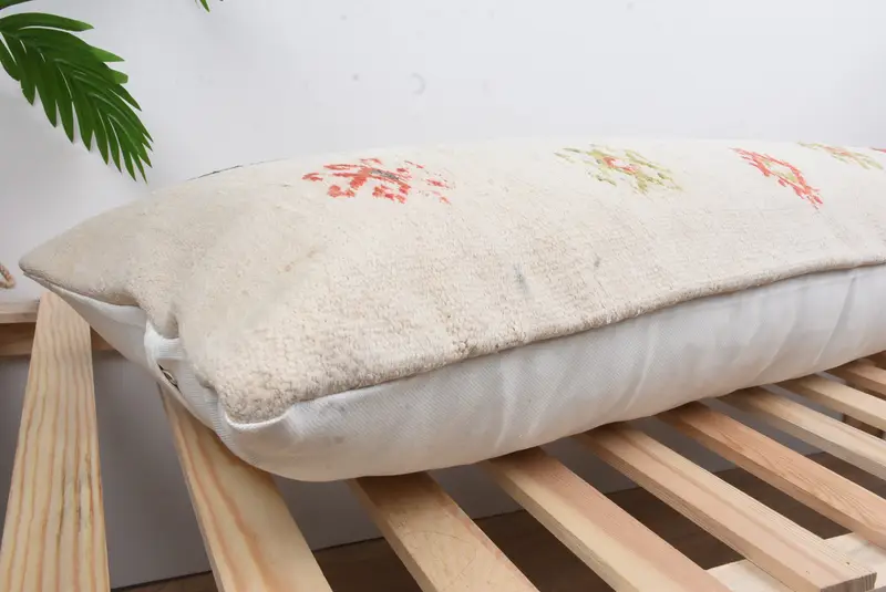 Antique Pillows, Home Decor Pillow, Boho Chic Pillow Case, 16x48 White Cushion Case, Throw Kilim Pillow, Square Throw Cushion Cover, Cushion Cover - 6