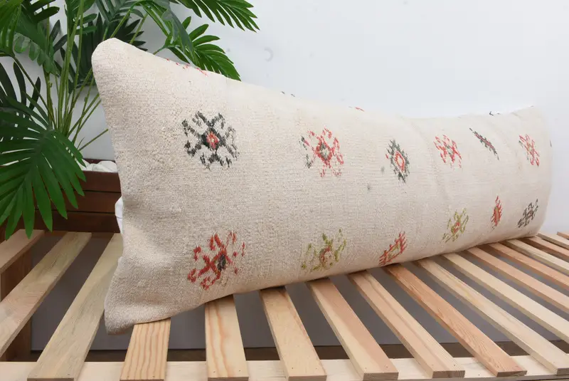 Antique Pillows, Home Decor Pillow, Boho Chic Pillow Case, 16x48 White Cushion Case, Throw Kilim Pillow, Square Throw Cushion Cover, Cushion Cover - 4