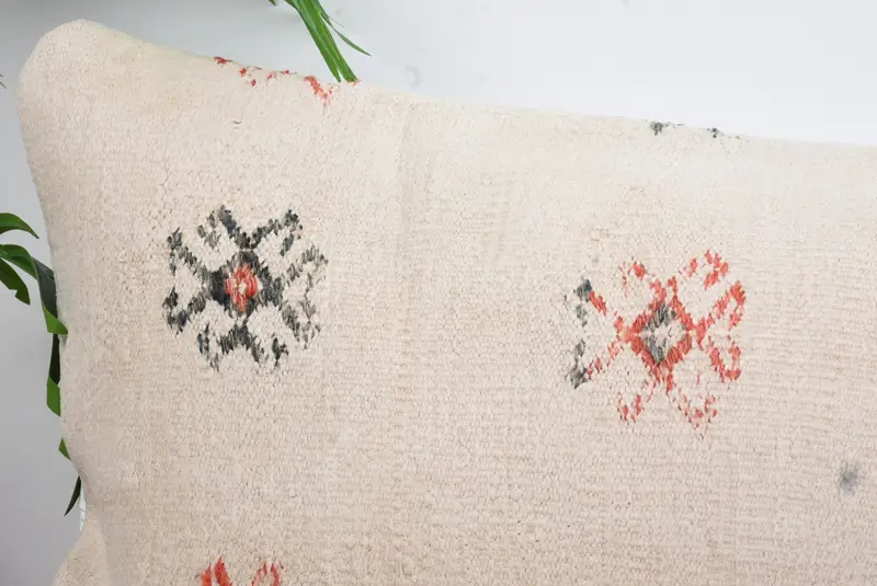 Antique Pillows, Home Decor Pillow, Boho Chic Pillow Case, 16x48 White Cushion Case, Throw Kilim Pillow, Square Throw Cushion Cover, Cushion Cover - 2