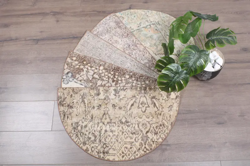 滑り止めウールキリムラグ、18x30インチの手作り玄関マット