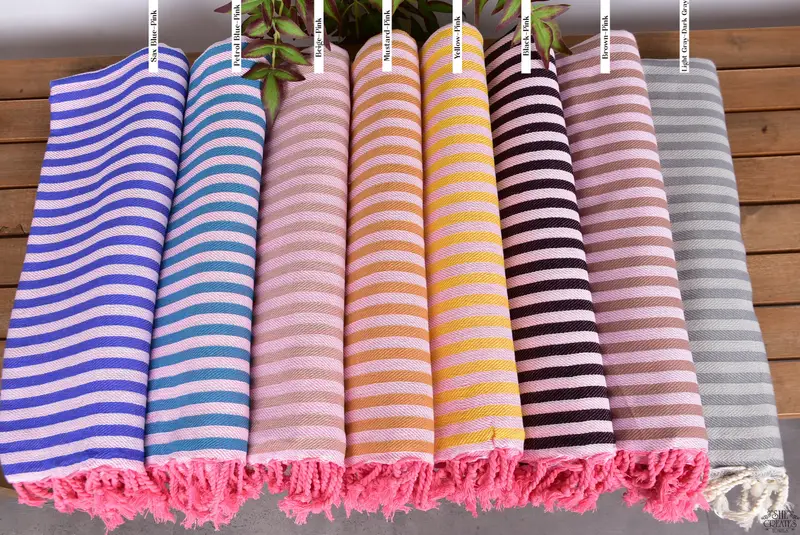 Monogram Turkish Towel, Turkish Towel Set, 70x40 Cotton Striped Towel, Bridal Party Gifts, Wedding Gift, Housewarming Gift, Custom Beach Towels - 2