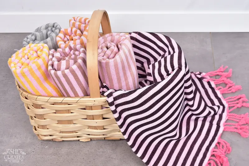 Monogram Turkish Towel, Turkish Towel Set, 70x40 Cotton Striped Towel, Bridal Party Gifts, Wedding Gift, Housewarming Gift, Custom Beach Towels - 7
