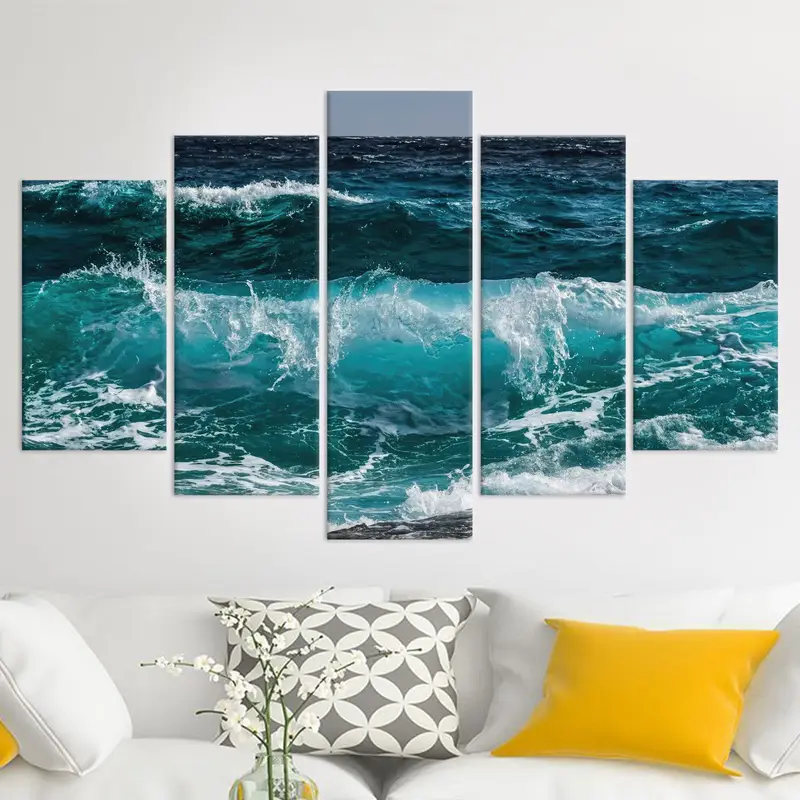 Sea Waves Wall Art, Sea Canvas, Ocean Wall Decor, Coastal Wall Art, Farmhouse Wall Art, Seascape, Sea Landscape Print, Canvas Wall Art, - 5