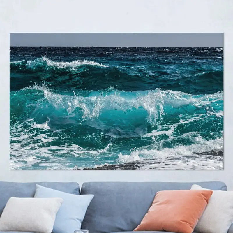Sea Waves Wall Art, Sea Canvas, Ocean Wall Decor, Coastal Wall Art, Farmhouse Wall Art, Seascape, Sea Landscape Print, Canvas Wall Art, - 1