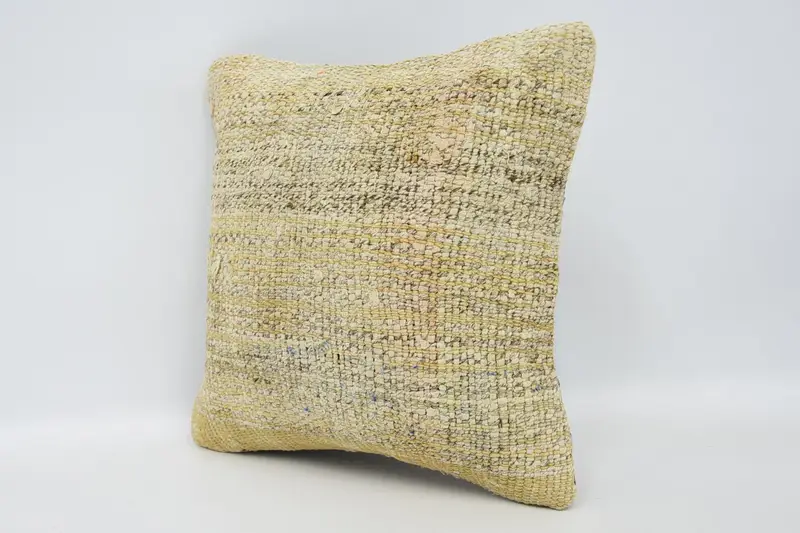12x12 Beige Cushion Case, Square Throw Cushion, Ethnical Kilim Rug Pillow, Turkish Kilim Pillow, Kilim Pillow, Pillow Case - 4