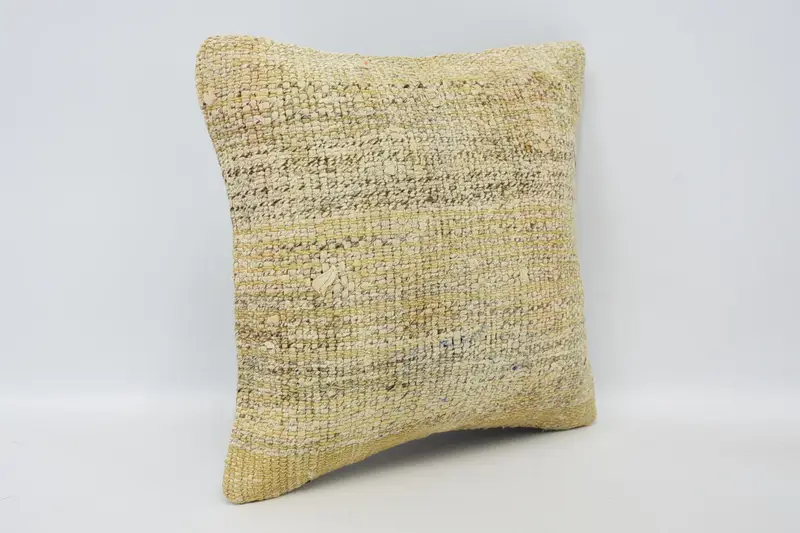 12x12 Beige Cushion Case, Square Throw Cushion, Ethnical Kilim Rug Pillow, Turkish Kilim Pillow, Kilim Pillow, Pillow Case - 3