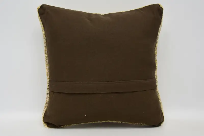 12x12 Beige Cushion Case, Square Throw Cushion, Ethnical Kilim Rug Pillow, Turkish Kilim Pillow, Kilim Pillow, Pillow Case - 6
