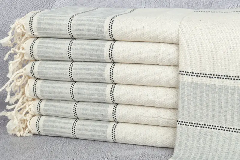 ゲストハンドタオル カスタマイズされたティータオル ダークグレーストライプ、20x40インチ