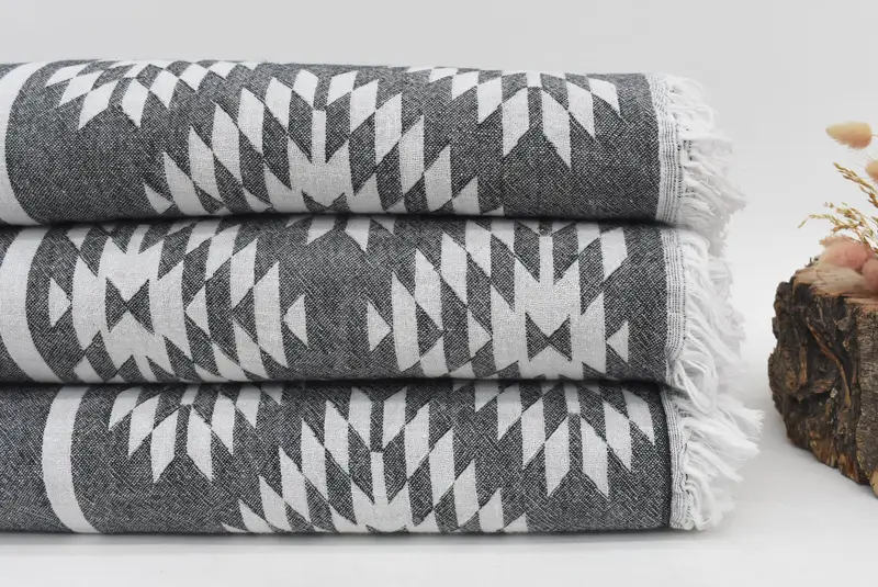 Hauswarming Geschenk, Boho -Wurfdecke, Wurfdecke Couch, Strand Hochzeitsbevorzugung, Familiengeschenkkorb, 84x56 Baumwollkilim -Handtuch, Weihnachtsgeschenk -Tags - 2