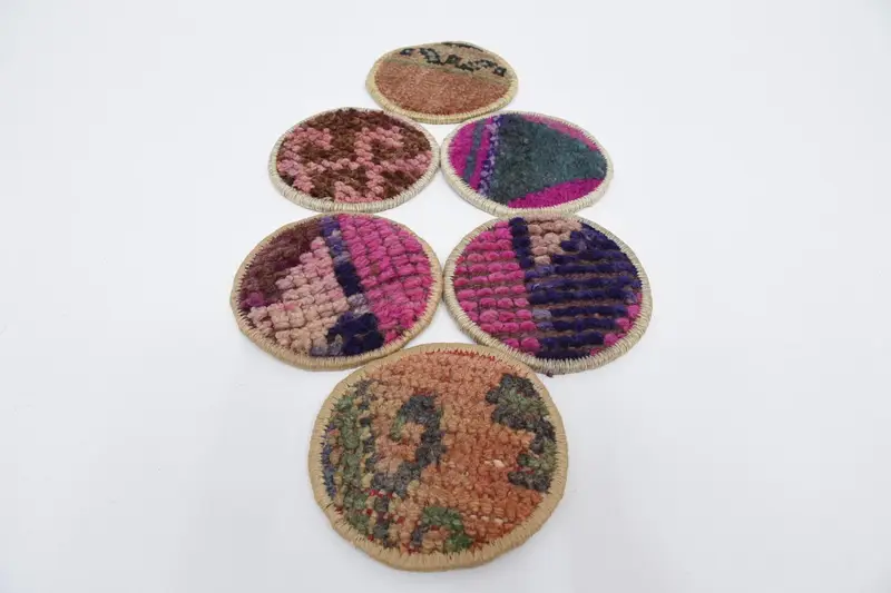 Bohemian Round Coaster, Pink and Bronze Coaster