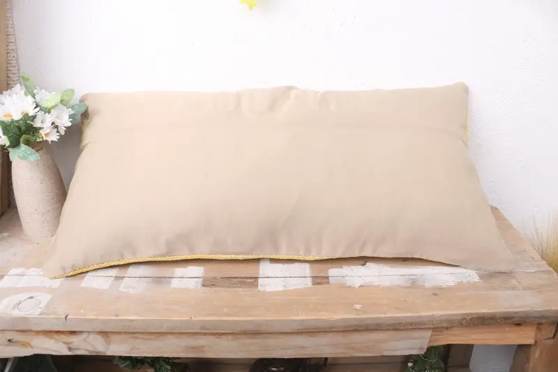Turkish Bench Pillow, Kilim Pillow Cover, Gift Pillow, Knitted Cushion Cover, 12x24 Yellow Cushion Cover, Ethnical Kilim Rug Pillow, Pillow Cover - 7