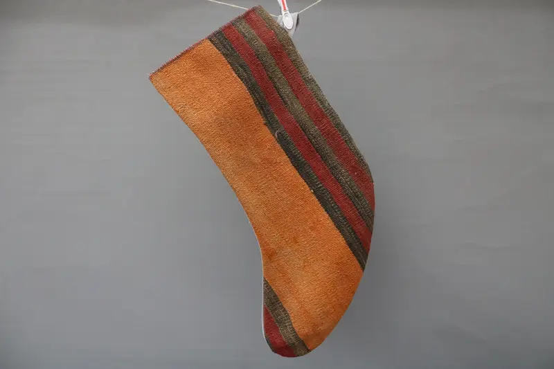 Medias festivas de adorno navideño rojo y naranja de 9 pulgadas, medias navideñas