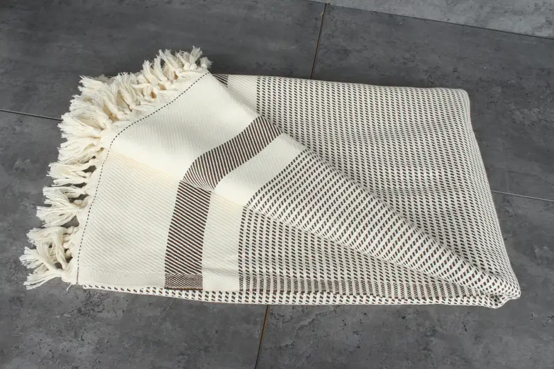 Custom Blanket, Valentines Day Gift Idea, 88x80 Cotton Striped Towel, Bridal Shower Gift, Wedding Favors, First Wedding Anniversary Gift - 3