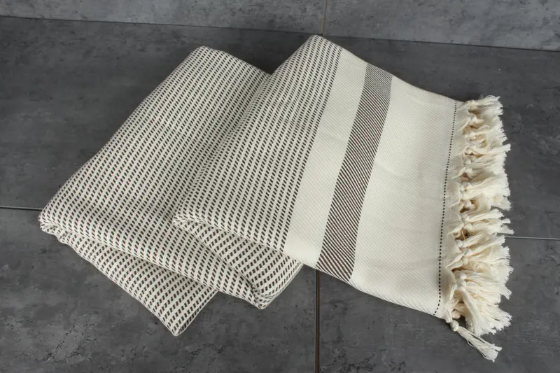 Custom Blanket, Valentines Day Gift Idea, 88x80 Cotton Striped Towel, Bridal Shower Gift, Wedding Favors, First Wedding Anniversary Gift - 5