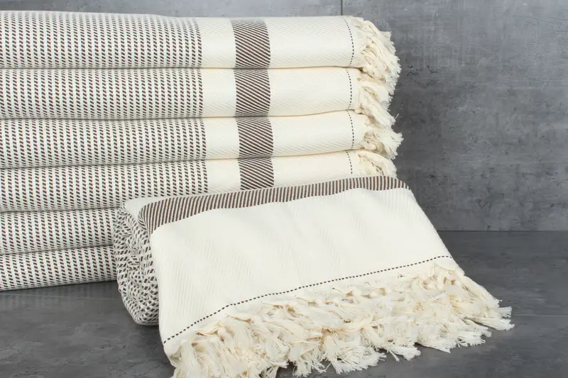 Custom Blanket, Valentines Day Gift Idea, 88x80 Cotton Striped Towel, Bridal Shower Gift, Wedding Favors, First Wedding Anniversary Gift - 2