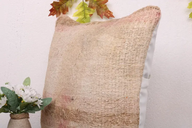 16x16 Beige Pillow Case, Cushion Case, Turkish Kilim Pillow, Antique Pillows, Outdoor Pillow, Kilim Pillow Cover, Tribal Cushion - 5