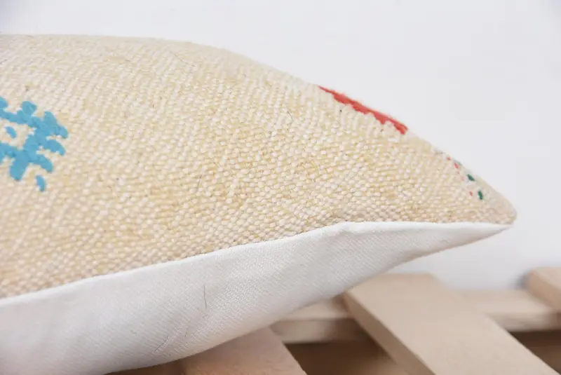 Outdoor Bolster Pillow, Seat Pillow Case, Boho Pillow, Kilim Pillow, 8x16 Beige Pillow Cover, Aztec Pillow Case, Turkish Kilim Pillow, Cushion - 7