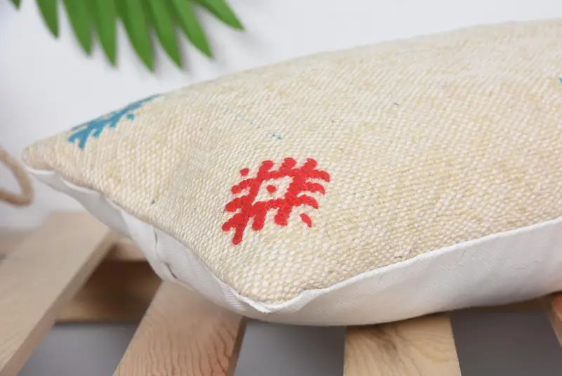 Outdoor Bolster Pillow, Seat Pillow Case, Boho Pillow, Kilim Pillow, 8x16 Beige Pillow Cover, Aztec Pillow Case, Turkish Kilim Pillow, Cushion - 6