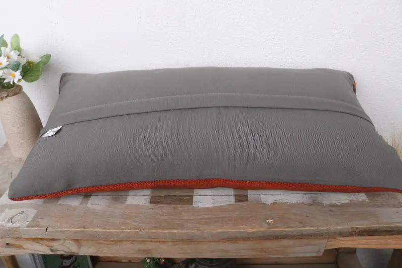 Vintage Pillow, Bohemian Cushion Cushion, Pillow for Sofa, 12x24 Red Cushion, Boho Pillow Sham Cover, Pillow Cover, Bolster Throw Pillow - 7