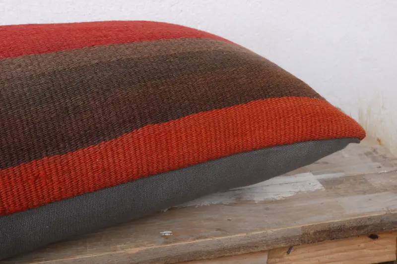 Vintage Pillow, Bohemian Cushion Cushion, Pillow for Sofa, 12x24 Red Cushion, Boho Pillow Sham Cover, Pillow Cover, Bolster Throw Pillow - 6