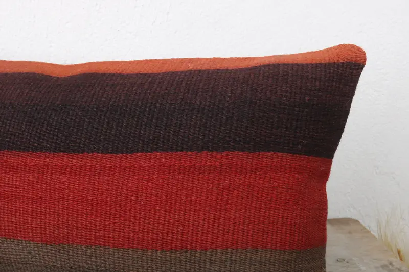Vintage Pillow, Bohemian Cushion Cushion, Pillow for Sofa, 12x24 Red Cushion, Boho Pillow Sham Cover, Pillow Cover, Bolster Throw Pillow - 5