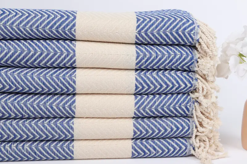 Eco-Friendly Turkish Towel, Employee Gifts, 70x40 Cotton Zig zag Towel, Monogrammed Beach Towel, Quick-Dry Beach Towel, Quick-dry towel, Spa Towel - 3