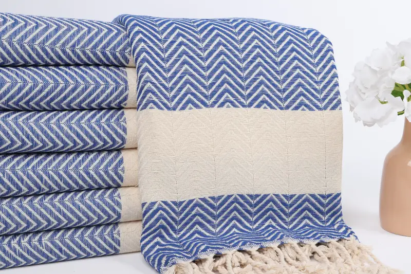 Eco-Friendly Turkish Towel, Employee Gifts, 70x40 Cotton Zig zag Towel, Monogrammed Beach Towel, Quick-Dry Beach Towel, Quick-dry towel, Spa Towel - 2