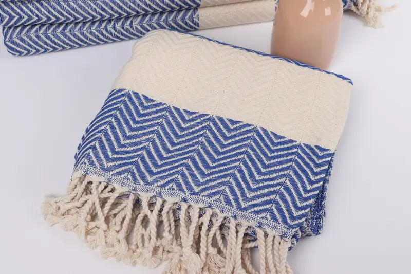 Eco-Friendly Turkish Towel, Employee Gifts, 70x40 Cotton Zig zag Towel, Monogrammed Beach Towel, Quick-Dry Beach Towel, Quick-dry towel, Spa Towel - 5