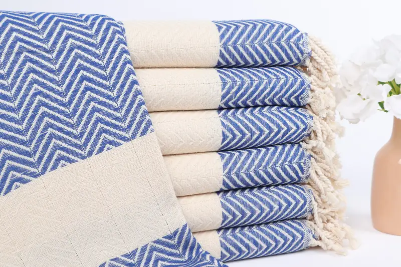 Eco-Friendly Turkish Towel, Employee Gifts, 70x40 Cotton Zig zag Towel, Monogrammed Beach Towel, Quick-Dry Beach Towel, Quick-dry towel, Spa Towel - 1