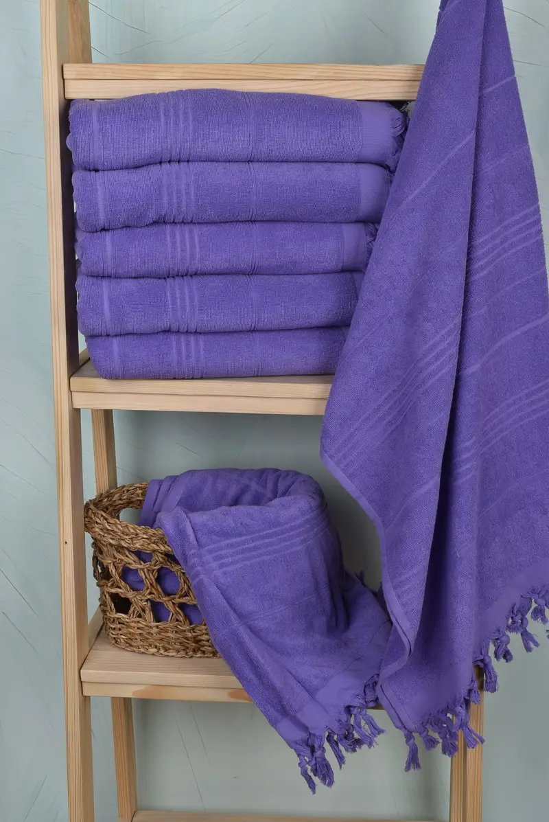Embroidered Towel, 70x36 Cotton Striped Terry Towel, Family Gift, Soft towel, Quick-Dry Beach Towel, Eco-friendly Turkish towel for home and travel - 3