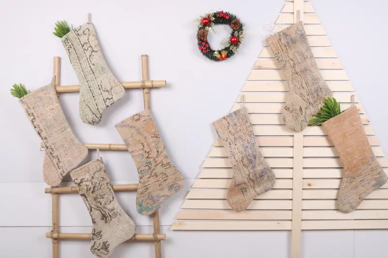 Patrón de adornos navideños de 22 pulgadas, calcetín festivo