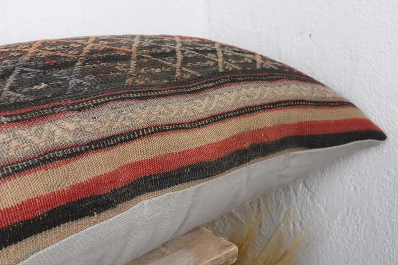 Customized Cushion Cover, Pillow Cover, Kilim Pillow Cover, Turkish Rugs Pillow Sham, Gift Pillow, 16x48 Blue Pillow Cover, Vintage Kilim Pillow - 5