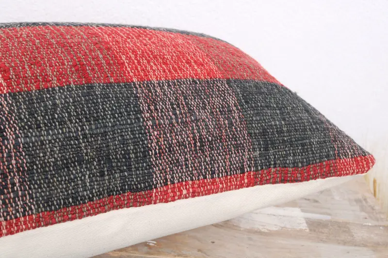 Pillow for Sofa, Interior Designer Pillow, 12x20 Red Pillow, Cushion Case, Cozy Throw Pillow Sham, Sofa Pillow, Throw Kilim Pillow - 6