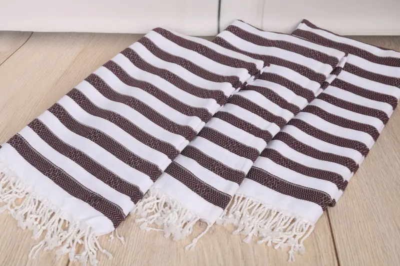 Playa de toalla turca, regalos de despedida de soltera para la novia, regalos personalizados, regalo del día de San Valentín, toalla a rayas de algodón 70x36, Peshtemal de secado rápido - 6