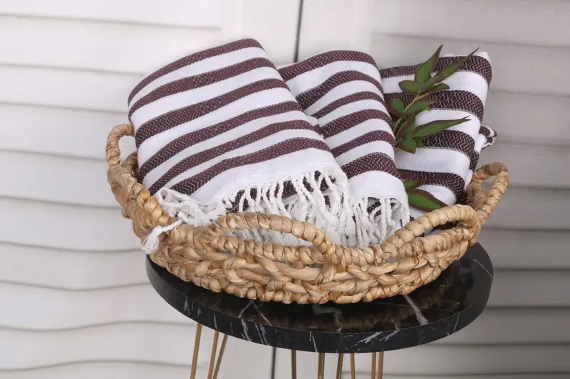 Playa de toalla turca, regalos de despedida de soltera para la novia, regalos personalizados, regalo del día de San Valentín, toalla a rayas de algodón 70x36, Peshtemal de secado rápido - 5