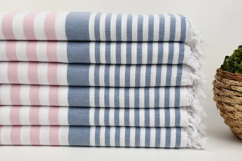 68x36 Cotton Striped Towel, Absorbent Turkish towel, Thin towel, Spa Towel, Bridesmaid Gifts, Luxury Turkish peshtemal beach towel, Engagement Gift - 2