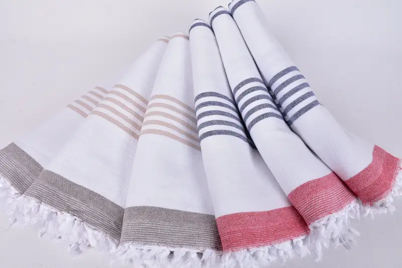 68x36 Cotton Striped Terry Towel, Summer Gift, Peshtemal Towel, Wedding Hand Made Gift, Organic Turkish towel, Spa Gift, Bachelorette Party Favors - 4