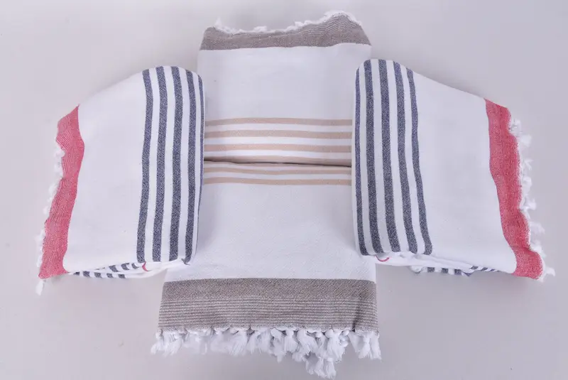 68x36 Cotton Striped Terry Towel, Summer Gift, Peshtemal Towel, Wedding Hand Made Gift, Organic Turkish towel, Spa Gift, Bachelorette Party Favors - 6