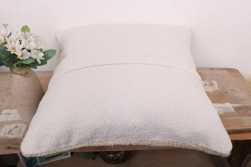 Office Chair Cushion Cover, Garden Cushion Case, 16x16 White Pillow Sham, Tribal Pillow, Pillow Sham, Kilim Pillow, Throw Kilim Pillow, Boho Pillow - 7