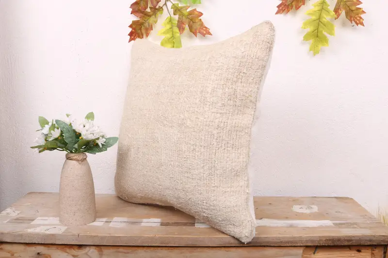 Office Chair Cushion Cover, Garden Cushion Case, 16x16 White Pillow Sham, Tribal Pillow, Pillow Sham, Kilim Pillow, Throw Kilim Pillow, Boho Pillow - 4