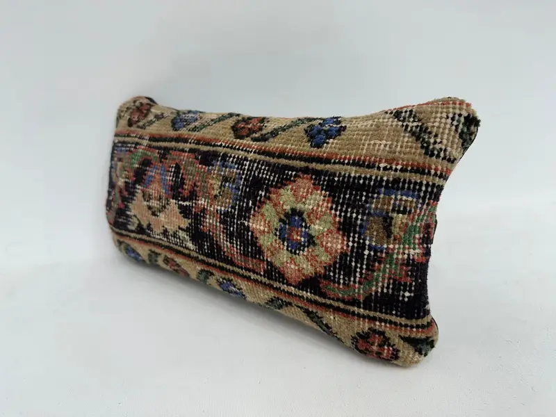 Home Decor Pillow, Outdoor Throw Pillow, 8x16 Blue Pillow Sham, Decorative Bolster Pillow Case, Kilim Pillow, Vintage Kilim Pillow, Pillow Sham - 4
