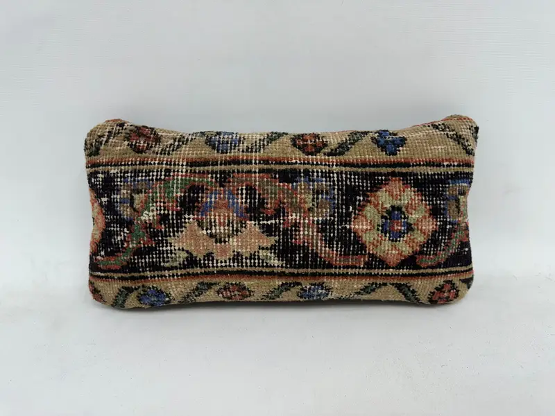 Home Decor Pillow, Outdoor Throw Pillow, 8x16 Blue Pillow Sham, Decorative Bolster Pillow Case, Kilim Pillow, Vintage Kilim Pillow, Pillow Sham - 1