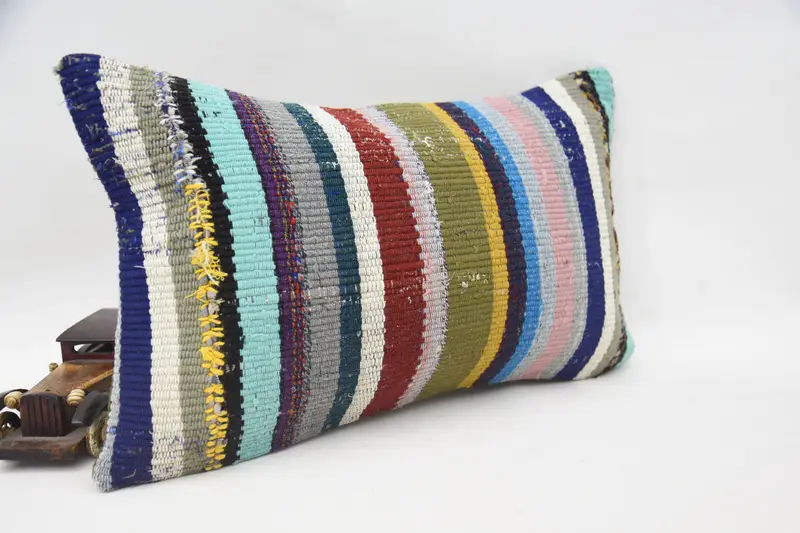Car Pillow Case, Vintage Kilim Pillow, Kilim Pillow Cover, Pillow Case, 12x20 Blue Cushion Cover, Meditation Cushion Cover, Gift Pillow - 2